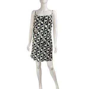 Stradivarius Satin Cami Cowl Mini Dress In Mono Abstract‎ Print Size Large